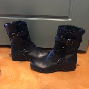 Yellow Box Black Christal Mid Calf Boot